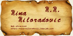 Mina Miloradović vizit kartica